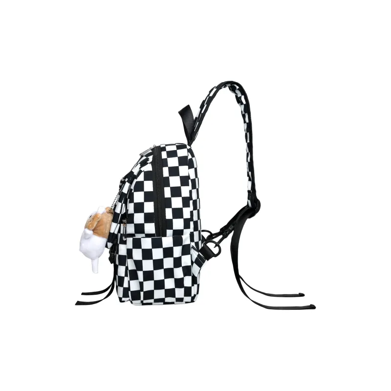 FAMAN Oxford Backpack Small Size Women's Black Red/Blue Pink/Orange-4