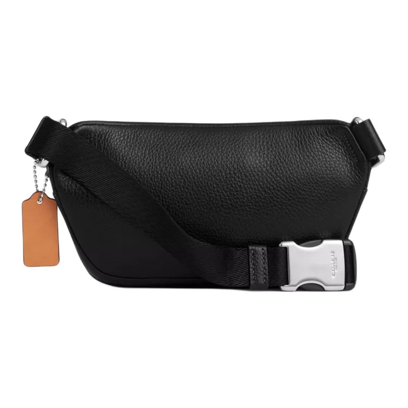 COACH Denim One Shoulder Crossbody Fanny Pack Mini Unisex Black-1