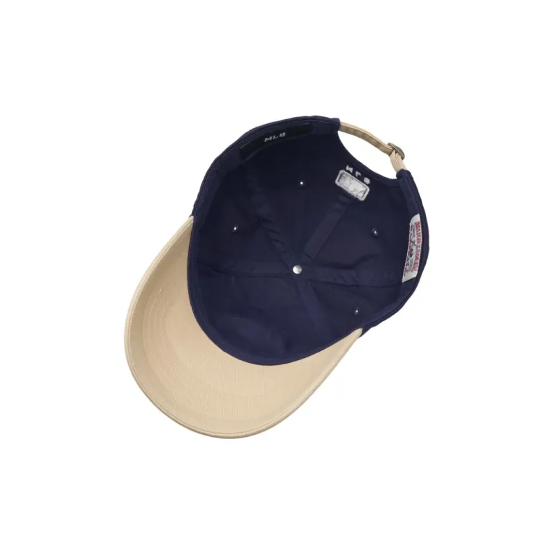 MLB Cotton Baseball Caps Unisex Beige/Blue-4