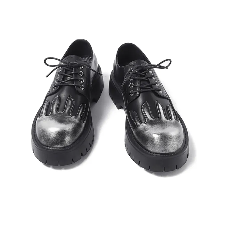 GZZ Dress Shoes Men Low Top Black-2