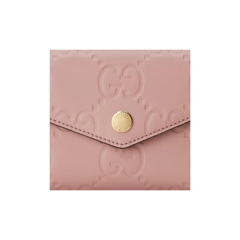GUCCI Leather Wallet Medium Size Women's Pink-6