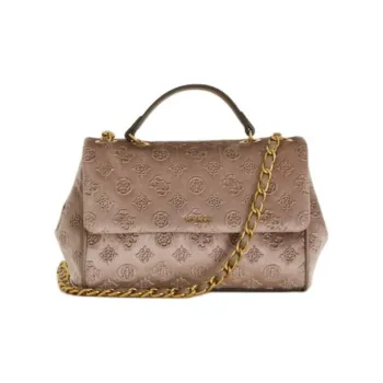 GUESS Velvet Handbag Shoulder Bag Crossbody Bag Women's Champagne Wine Color