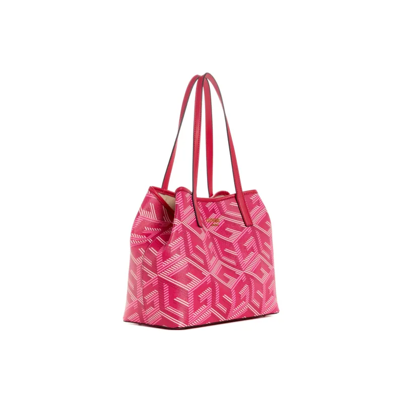 GUESS Artificial Leather Tote Bag Shopping Bag Shoulder Bag Handbag Women's Pink-1