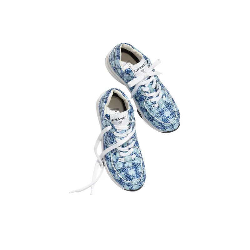 CHANEL Low Top Casual Shoes Women's Blue-3