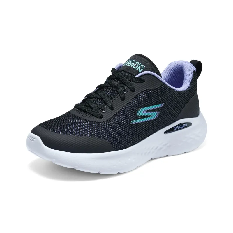 Skechers Go Run Lite Low Top Casual Running Shoes Women's Black White-2
