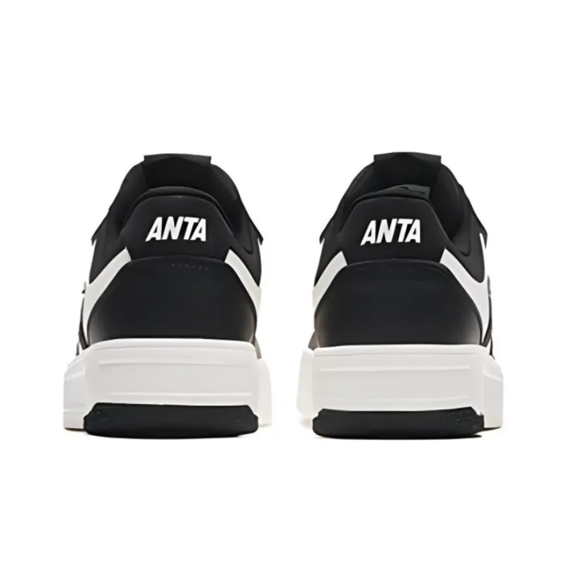 Anta Slip Resistant, Abrasion Resistant, Breathable Low Top Skateboard Shoes Men's Black White-2