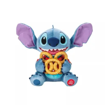 Disney Stitch Mouthwatering, Angel Fun Metal Badge Dolls Plush Doll 30cm Height 33cm Length