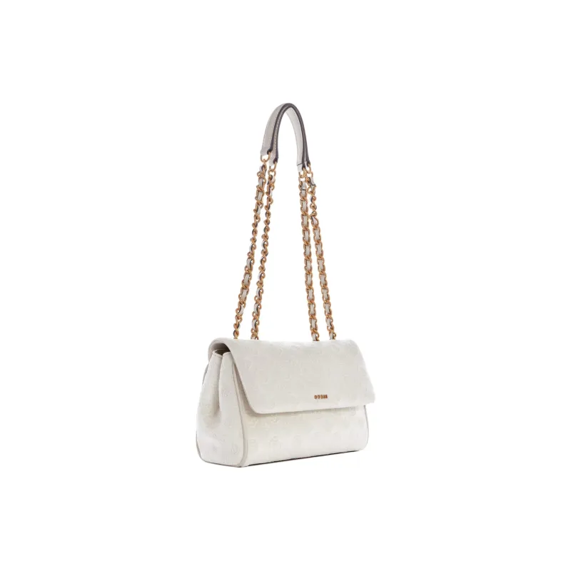 GUESS Velvet Chain Bag Shoulder Bag Crossbody Bag Women's White-1
