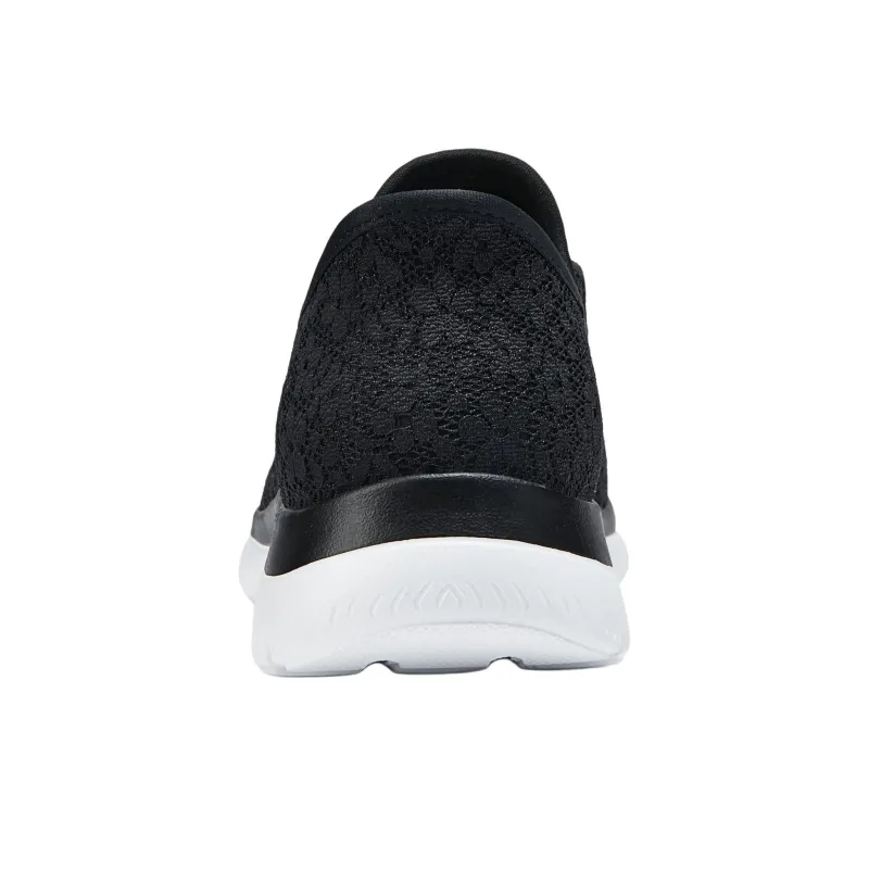 Skechers Hands Free Slip Ins Cushioned Wear Resistant Breathable Low Top Running Shoes Women's Black-4