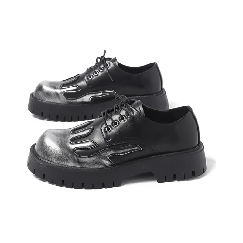 GZZ Dress Shoes Men Low Top Black-1