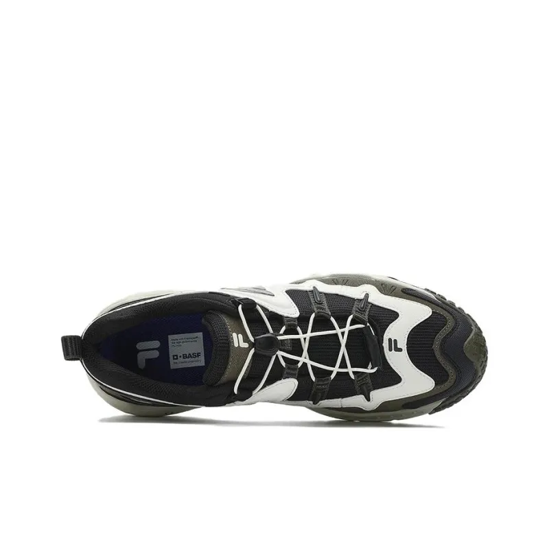FILA FUSION KRIPTONITE Cushioned Wear Resistant Moisture Wicking Low Top Casual Shoes Men's White Black Brown-3