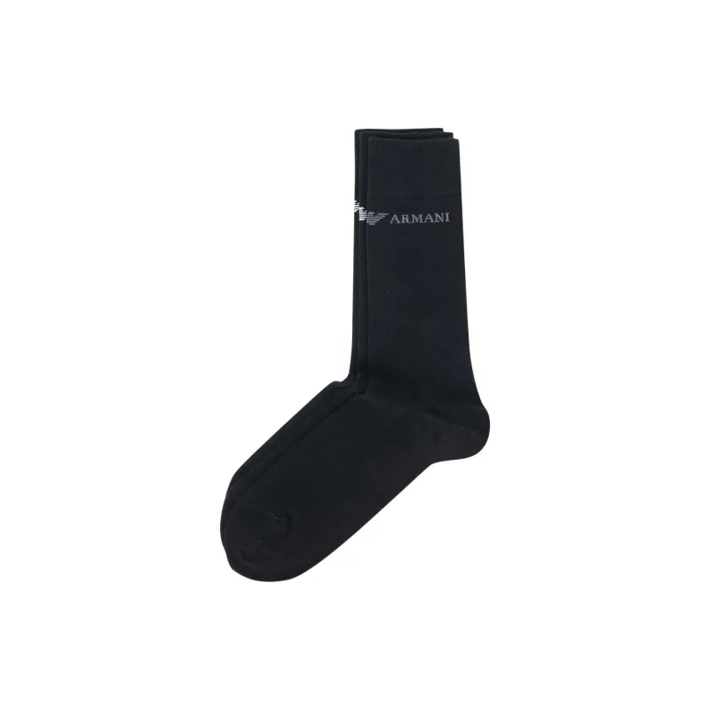 EMPORIO ARMANI Knee High Socks Men's 3 Pack Black-1