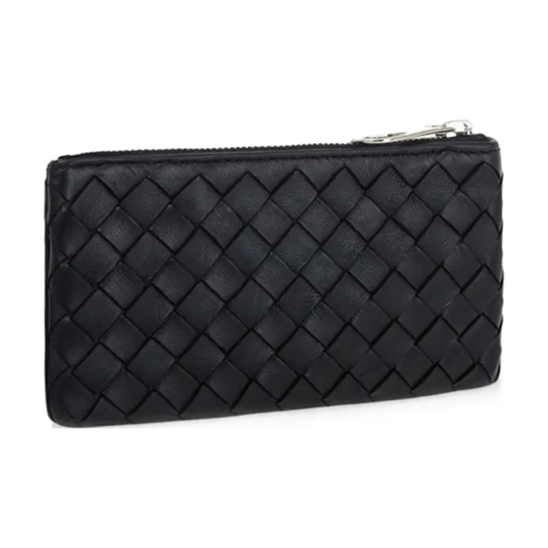 Bottega Veneta Intrecciato Sheepskin Envelope Bag Clutches Men's Black-1