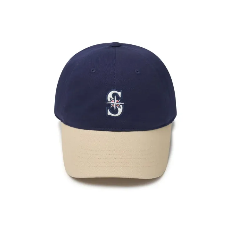 MLB Cotton Baseball Caps Unisex Beige/Blue-1