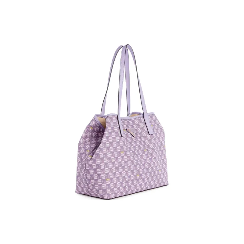 GUESS Artificial Leather Combo Bag Tote Bag Shopping Bag Shoulder Bag Handbag Women's Purple-3