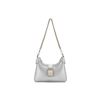 ROBERTA DI CAMERINO Cow Leather Half-Moon Bag Dumpling Bag Shoulder Bag Crossbody Bag Women's Black/Silver