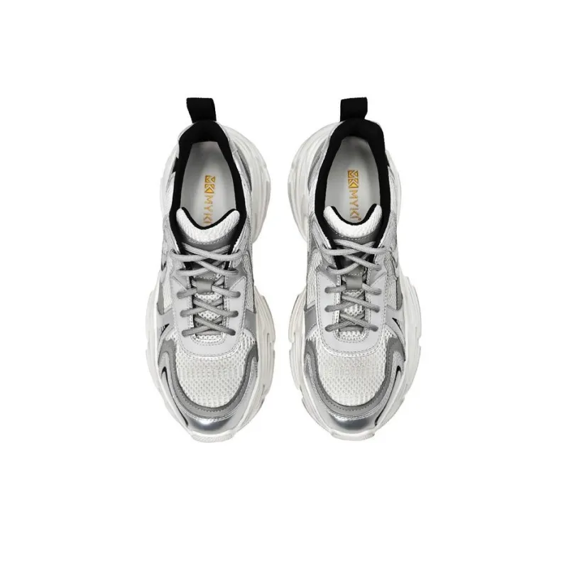 MYKI Chunky Sneakers Women's Low Top Silver-12