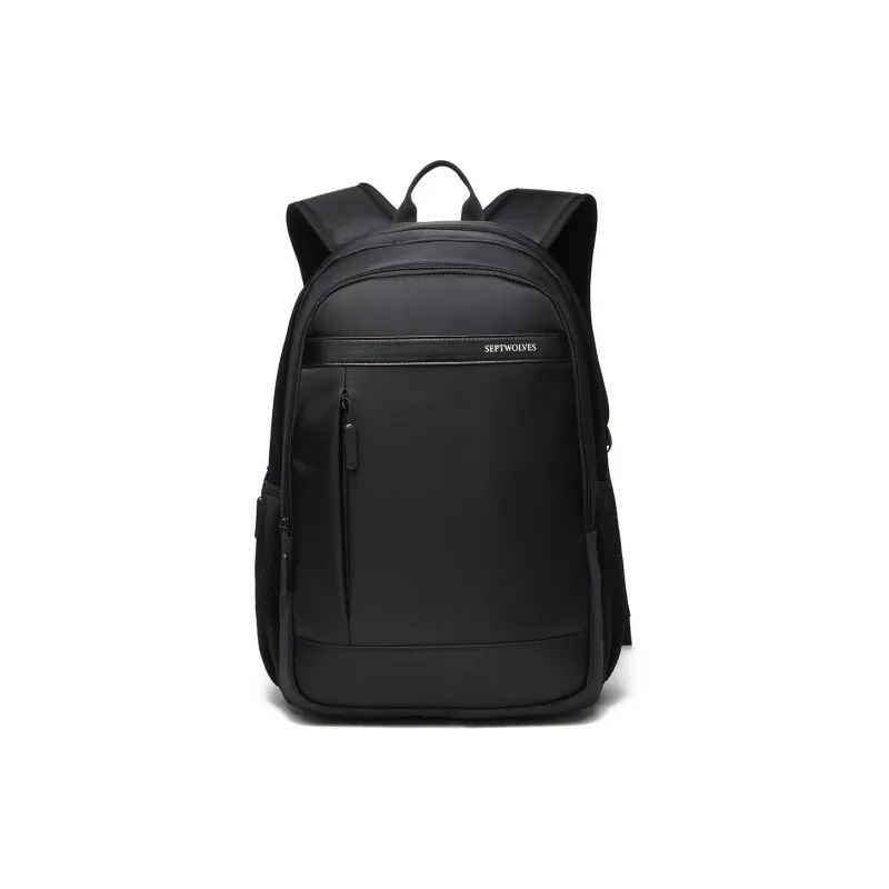 SEPTWOLVES Fabric Backpack Laptop Bag Travel Bag Regular Men's Black-1