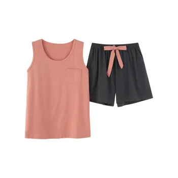 Flowers In Water Pajama Set Women's Cameo Brown+Dark Gray