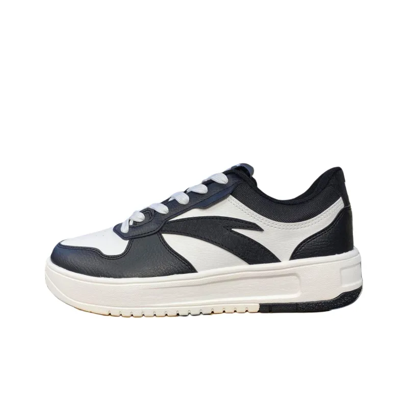 Anta Slip Resistant, Abrasion Resistant, Breathable Low Top Skateboard Shoes Men's Black White-0