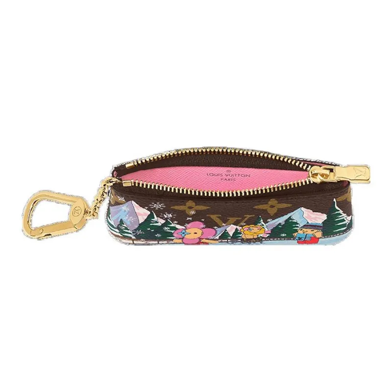 LOUIS VUITTON Key Pouch Coated Canvas Key Pouch Coin Purse Regular Women's Brown-3