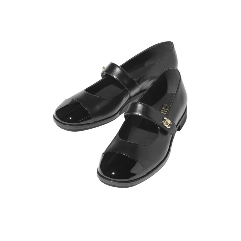 CHANEL Mary Jane Shoes 2cm Women's Black-2