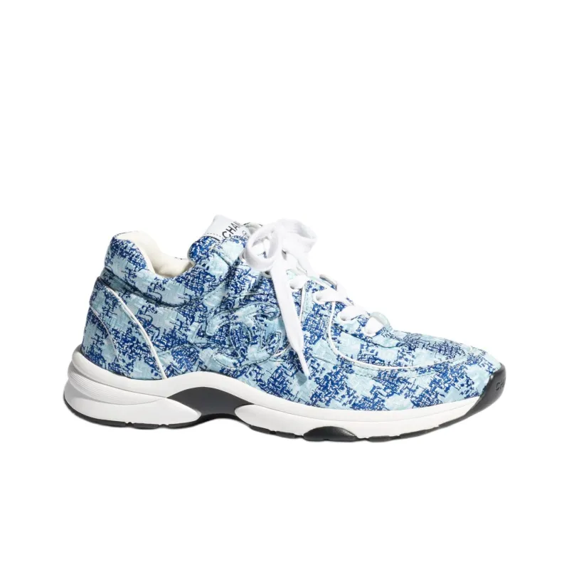 CHANEL Low Top Casual Shoes Women's Blue-1