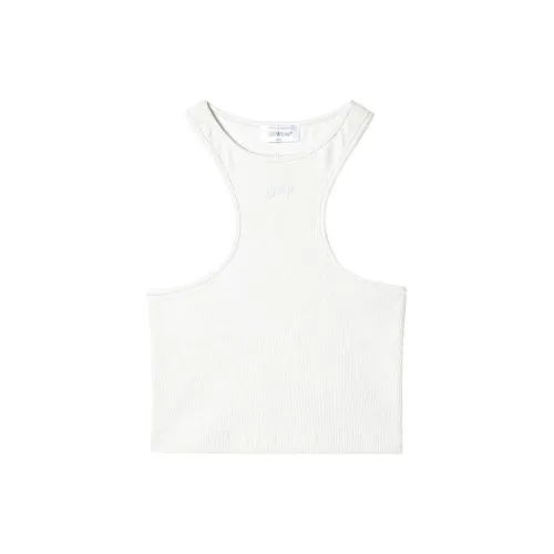 OFF-WHITE Logo-embroidered Cropped Tank Top