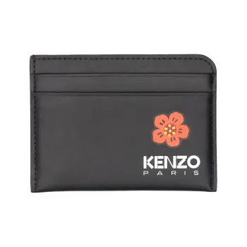 KENZO Cow Leather Card Holder Card Holder Men's Black
