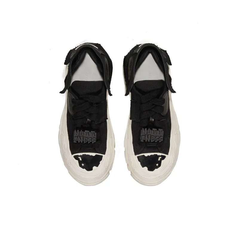 NUTTINESS Skateboard Shoes Unisex Low Top Black-4