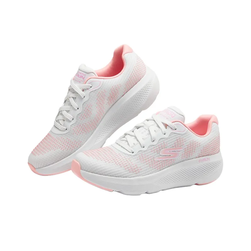 Skechers Cushioning Abrasion Resistant Lightweight Low Top Running Shoes Women's White Pink-3