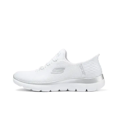 Skechers Hands Free Slip Ins Anti Slip Wear Resistant Low Top Casual Shoes Women's White
