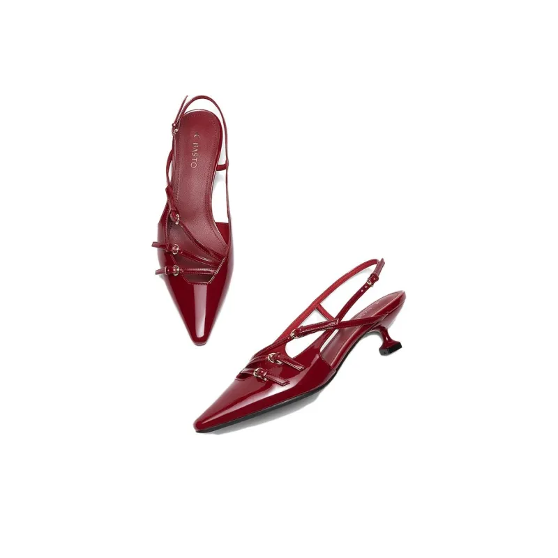 BASTO Golden Little Cat Strap Sandals 4.5cm Women's-9