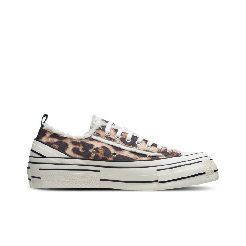 VESSEL Leopard Print Anti Slip Wear Resistant Low Top Canvas Shoes Unisex Brown-1