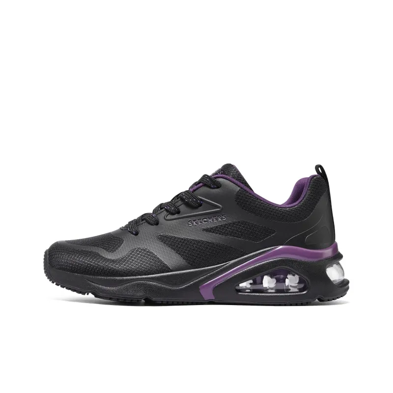Skechers Cushioning Wear Resistant Low Top Running Shoes Women's Black-0
