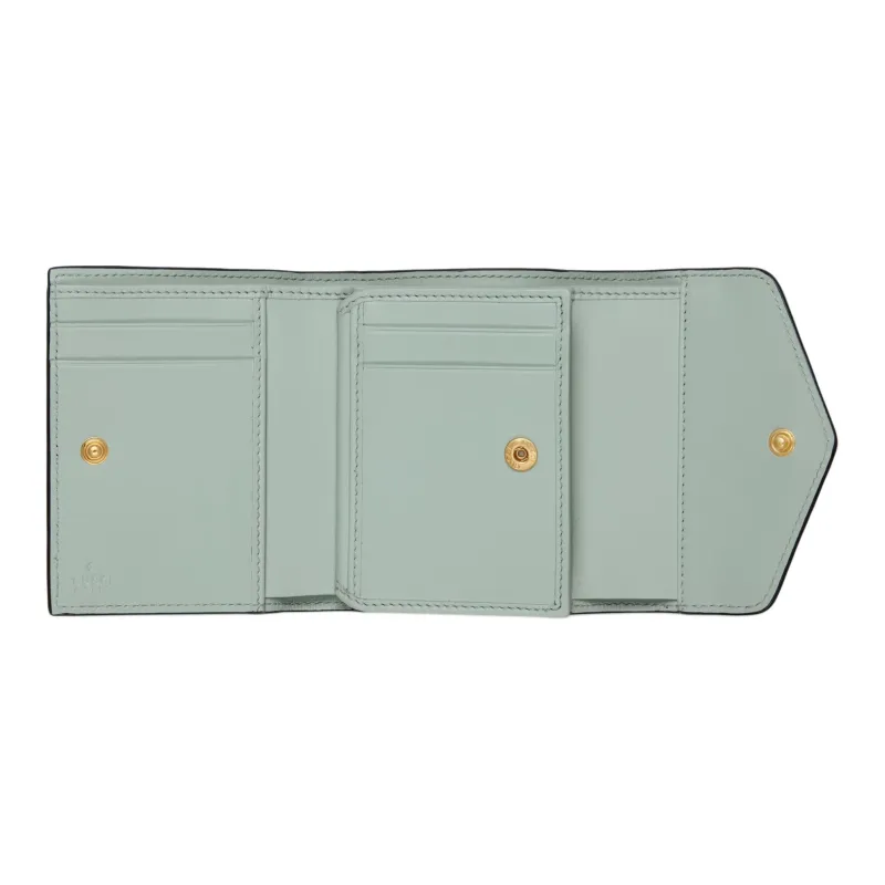 GUCCI Leather Wallet Medium Size Women's Light Green-3
