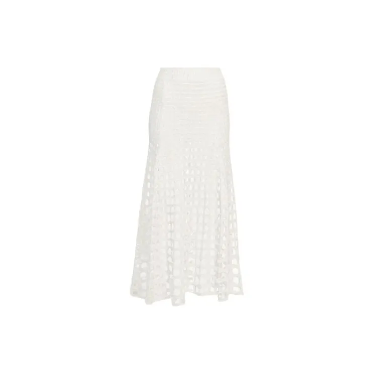 Chloe FW23 Casual Long Skirts Women's White-1