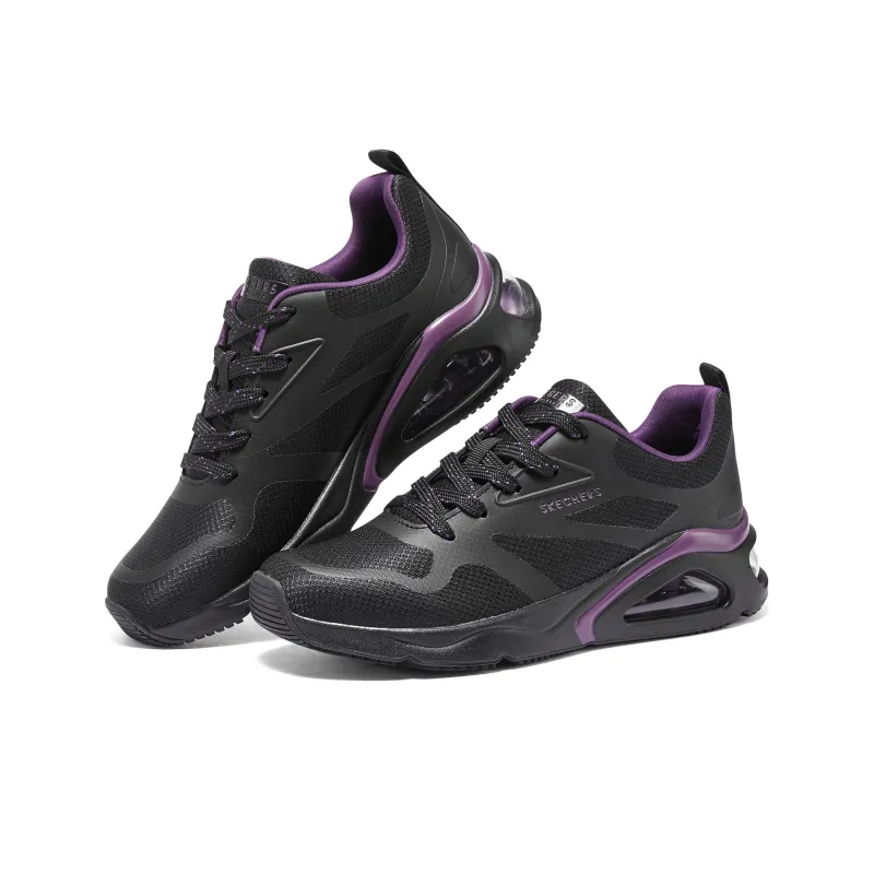 Skechers Cushioning Wear Resistant Low Top Running Shoes Women's Black-3
