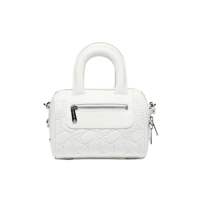 LI NING 1990 Classic Collection Fabric With Leather Shoulder Bag, Crossbody Bag, Handbag Women's Ivory-3
