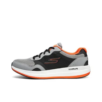 Skechers Cushioning Anti Slip And Wear Resistant Low Top Casual Running Shoes Men's Gray Black Orange