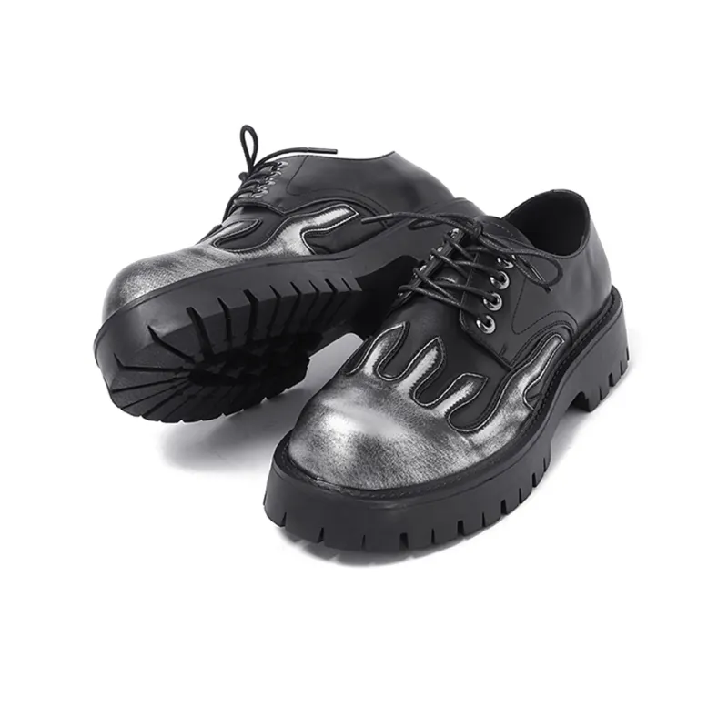 GZZ Dress Shoes Men Low Top Black-3
