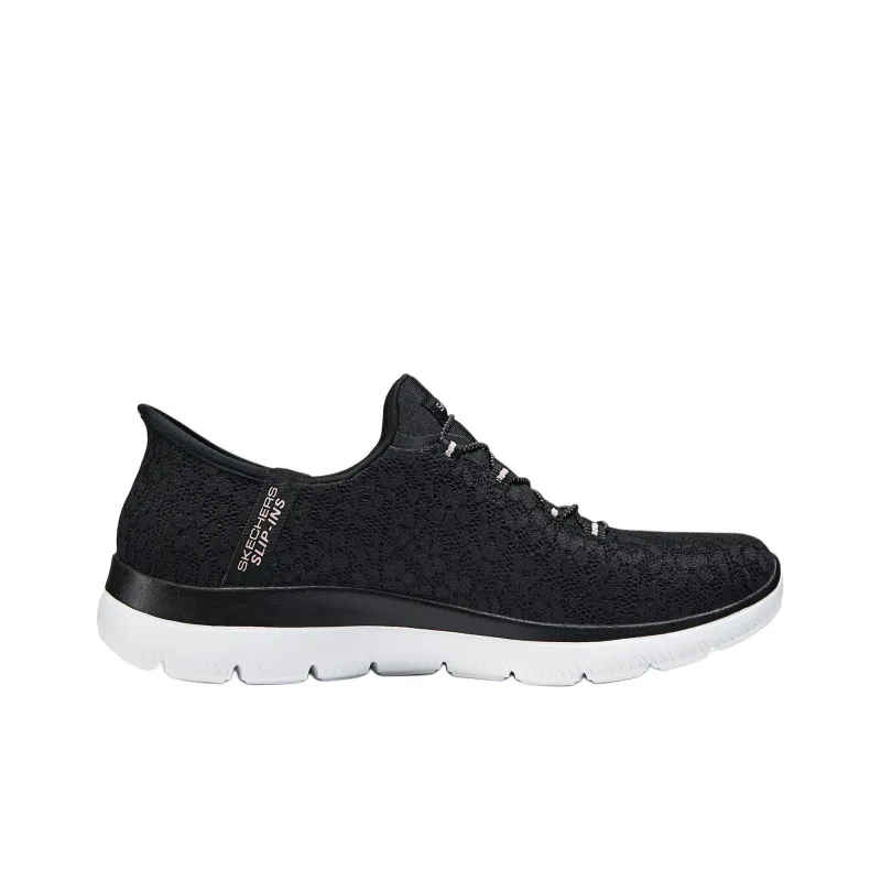 Skechers Hands Free Slip Ins Cushioned Wear Resistant Breathable Low Top Running Shoes Women's Black-1