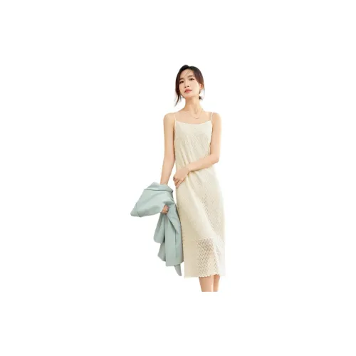 SENTUBILA Slip Dresses Women's Apricot