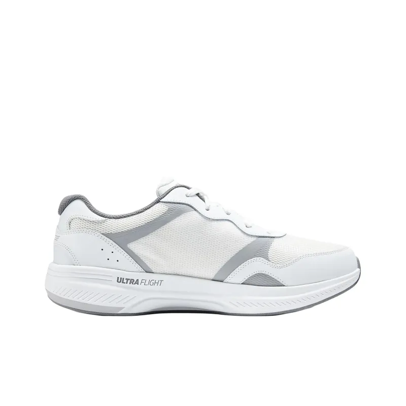 Skechers Go Run Pulse Cushioning Wear Resistant Low Top Running Shoes Men's White Gray-1