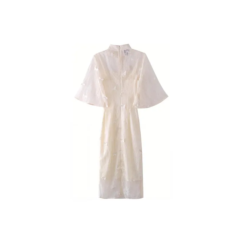 JINYE ORIENTAL Cheongsam Dress Women's Light Apricot-1