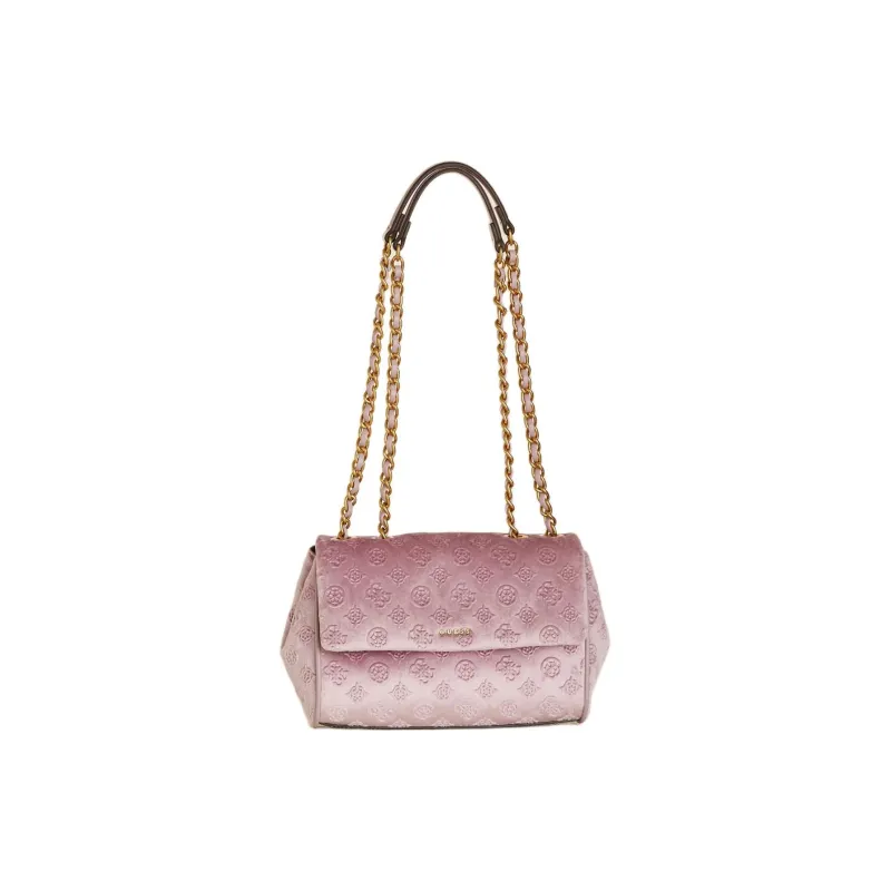 GUESS Velvet Handbag Shoulder Bag Crossbody Bag Regular Women's Light Pink-0