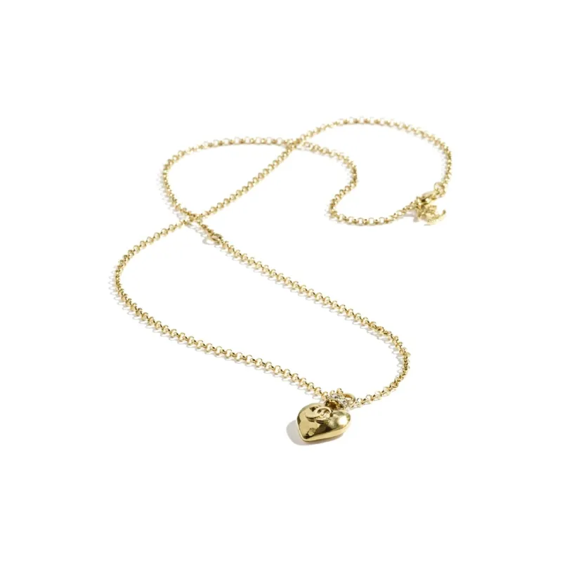 CHANEL Metal Rhinestone Crystal Necklaces Women's Gold-2