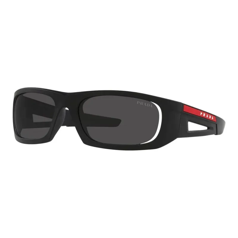 PRADA Acetate Rectangular Sunglasses Unisex Black-0