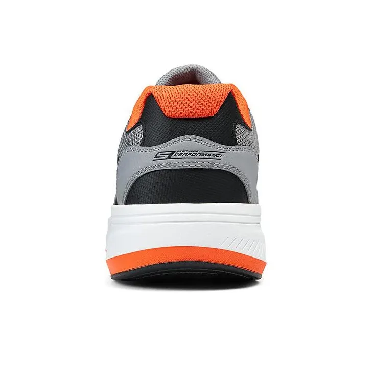 Skechers Cushioning Anti Slip And Wear Resistant Low Top Casual Running Shoes Men's Gray Black Orange-5