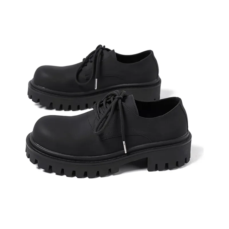 GZZ Dress Shoes Men Low Top Black-1